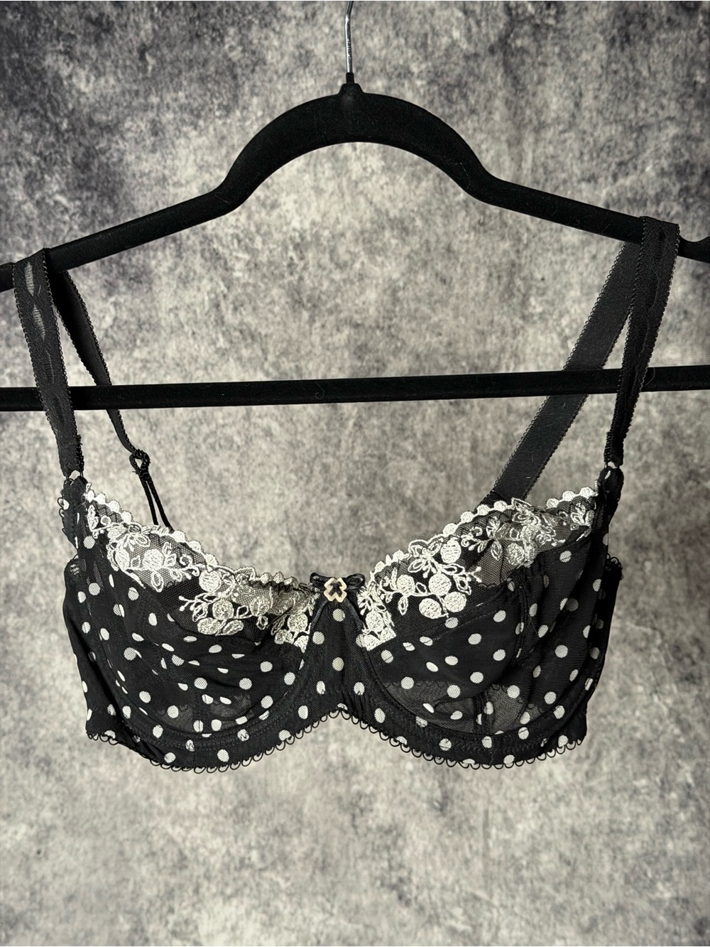 Paramour Black and White Polka Dot Lace Underwire Bra